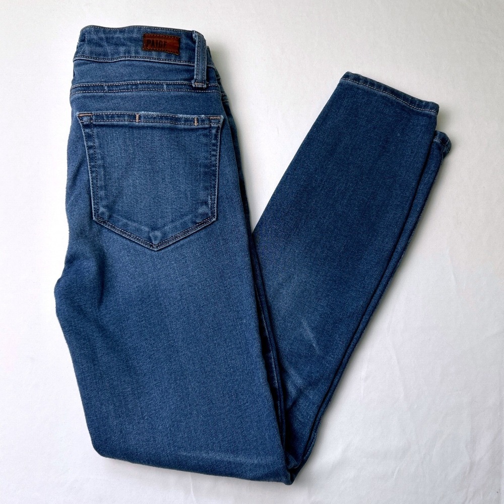 Paige Womens Skinny Mid Rise Verdugo Crop Jeans Blue Size 24/0 Transcend Denim